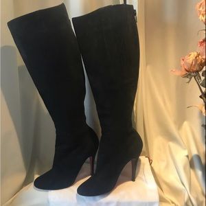 Authentic CHRISTIAN LOUBOUTIN size 6 Black Suede boots. Super comfortable